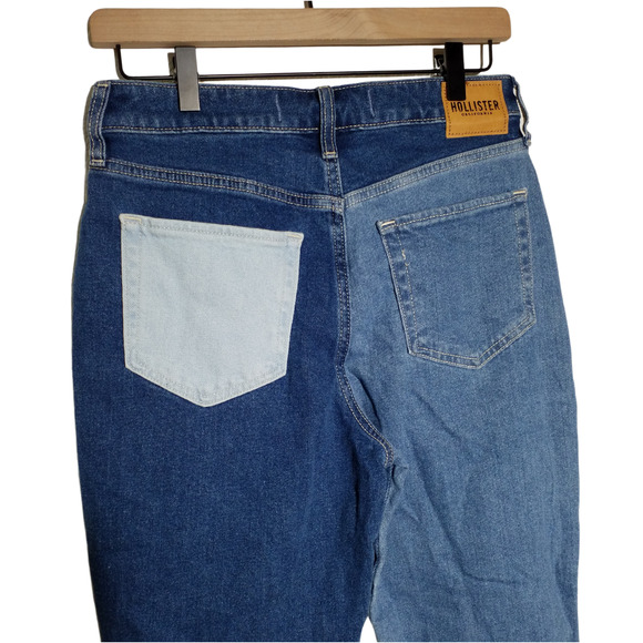 Hollister Ultra High Rise Mom Jeans Patchwork Denim NWT Size 5 Stretch - Picture 4 of 9
